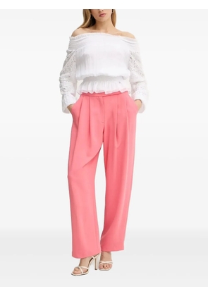 GUESS USA lace-trimmed smocked top - White