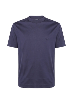 Emporio Armani logo-embroidered T-shirt - Blue