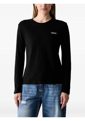LIU JO logo-embellished long-sleeve T-shirt - Black