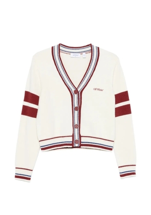 Off-White striped-trim cropped cardigan - Neutrals