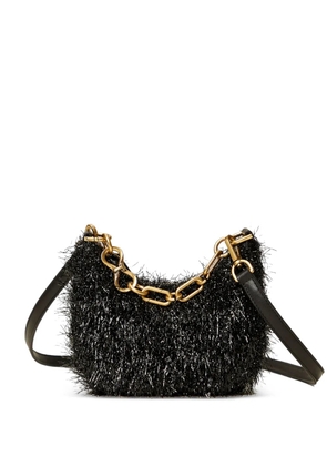 TWINSET mini Croissant bag with lurex and chain - Black