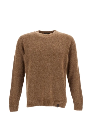 Zanone crew-neck bouclé sweater - Brown