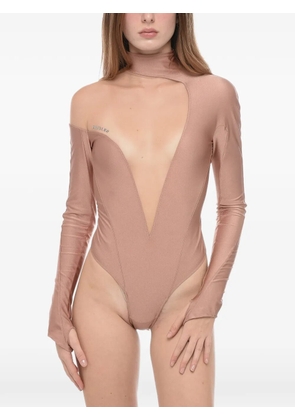 Mugler mesh-insert bodysuit - Pink