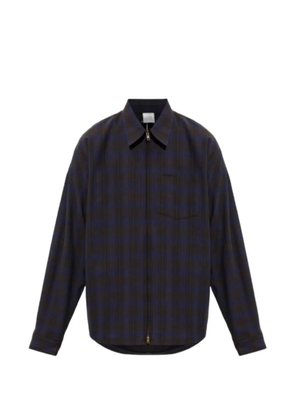 VETEMENTS checked zip-up shirt - Brown