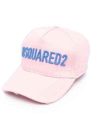 DSQUARED2 logo-embroidered distressed baseball cap - Pink