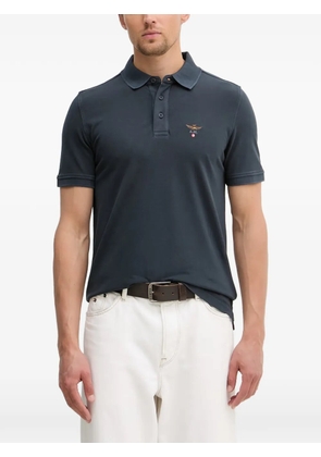 Aeronautica Militare logo-embroidered piqué Polo shirt - Blue