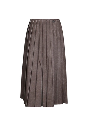 Diesel O-Saka-T1 pleated logo-plaque skirt - Brown