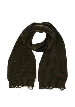 DSQUARED2 logo-patch fringed-hem scarf - Green
