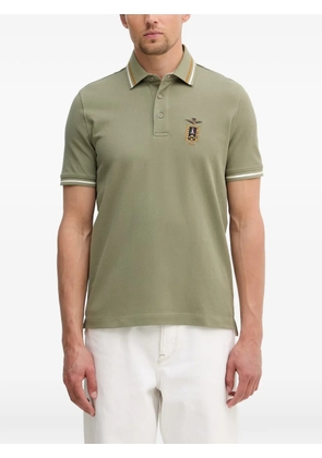 Aeronautica Militare logo-embroidered tipped polo shirt - Green