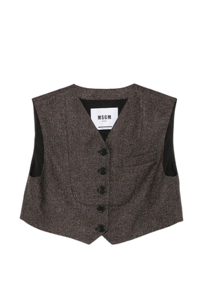 MSGM cropped button-up waistcoat - Brown