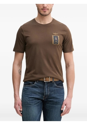 Aeronautica Militare embroidered-logo patch-detail T-shirt - Brown
