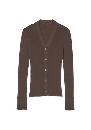 Cecilie Bahnsen CBFolke flower-button ribbed cardigan - Brown