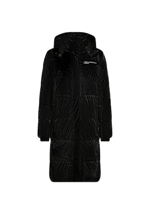 Karl Lagerfeld Jeans long shiny puffer jacket - Black