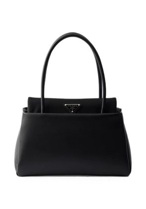 Prada Passage small leather bag with Re-Nylon flap - Black