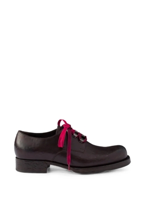 Prada antiqued-leather lace-up shoes - Brown