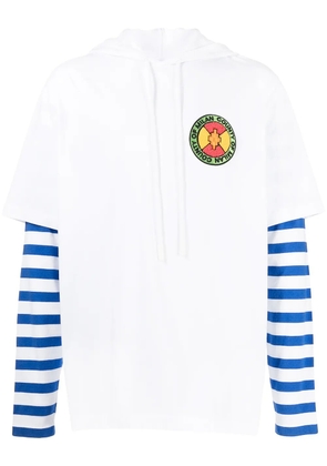 COUNTY OF MILAN layered logo-print hoodie - White