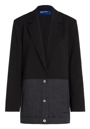 Karl Lagerfeld Jeans mixed-material blazer - Black