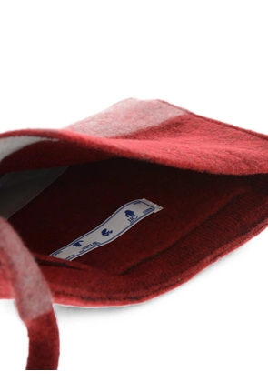 Off-White logo-print felt shoulder bag - Red