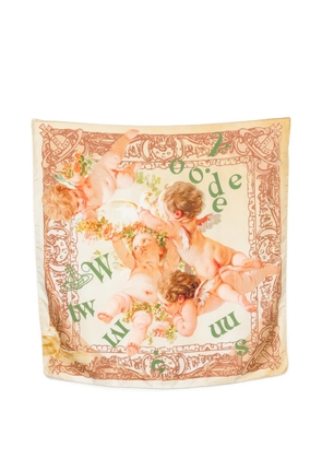 Vivienne Westwood cherub-print square-shape scarf - Neutrals