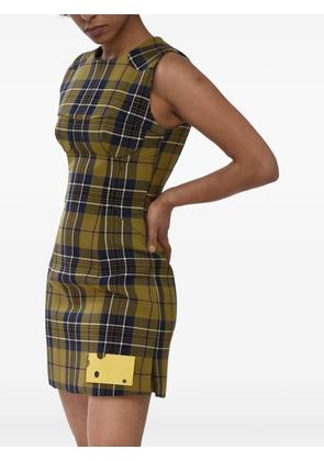 Off-White tartan-print mini dress - Green
