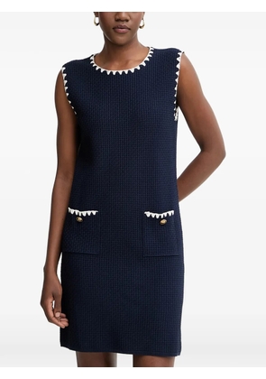 LUISA SPAGNOLI Corriera crochet-trim basket-weave mini dress - Blue