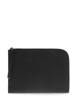 Valextra leather zip-around clutch bag - Black