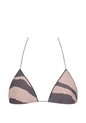 TROPIC OF C C zebra-print bikini top - Neutrals