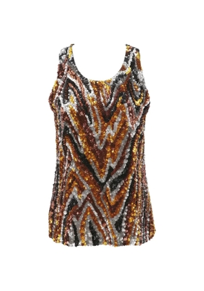 TOM FORD sequined patterned top - Brown