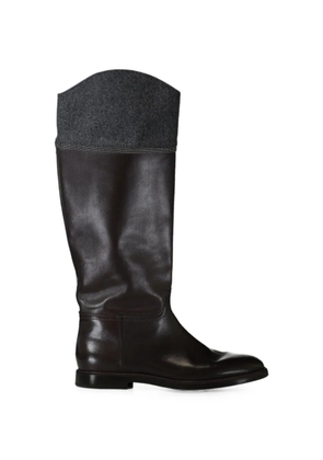 Brunello Cucinelli Monili-trim leather riding boots - Brown