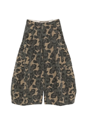 R13 leopard-print cotton cargo pants - Grey