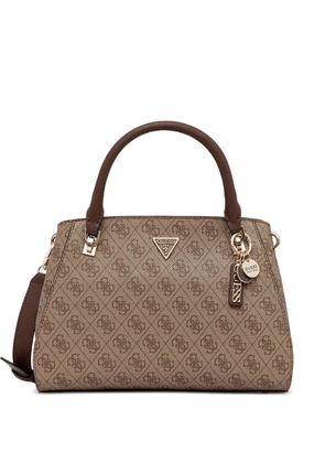 GUESS USA monogram charm tote bag - Brown