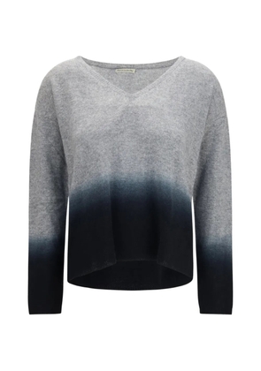 MIRROR IN THE SKY gradient-dyed V-neck sweater - Grey