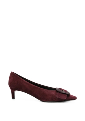 Roberto Festa buckle-detail pointed-toe leather heeled pumps - Red