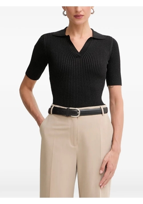 FRACOMINA ribbed-knit short-sleeve top - Black