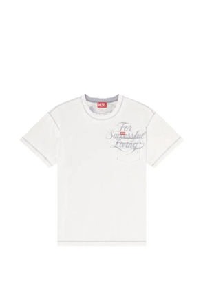 Diesel T-shirt with chest pocket and graphic print - White