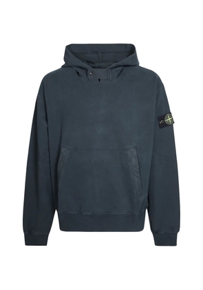 Stone Island logo-patch pouch-pocket cotton hoodie - Grey