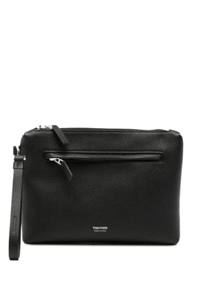 TOM FORD grained leather clutch bag - Black