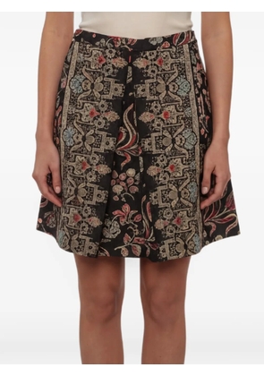Valentino Garavani Pre-Owned floral-print canvas mini skirt - Black