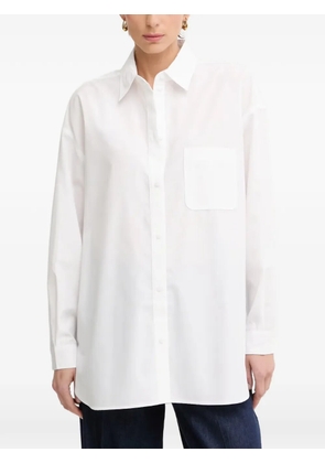 Armani Exchange oversized patch-pocket long-sleeve shirt - White