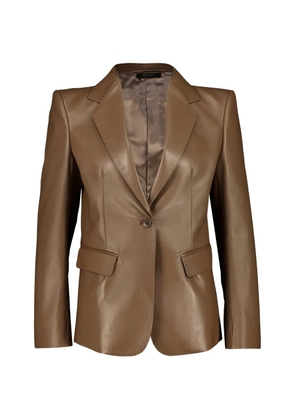 TOM FORD guanteria-leather single-breasted jacket - Brown