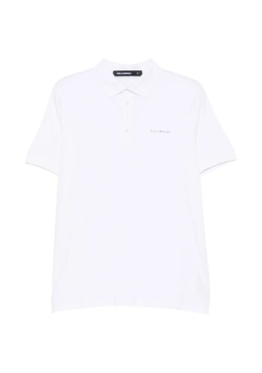 Karl Lagerfeld logo-print short-sleeve polo shirt - White