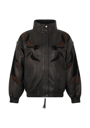 P.A.R.O.S.H. eagle-patch leather jacket - Brown