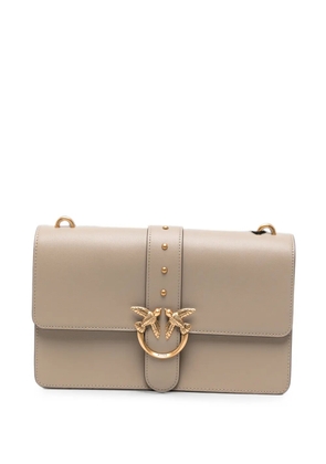 PINKO small Love One leather crossbody bag - Neutrals
