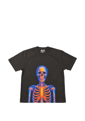 Melt skeleton-print cotton T-shirt - Black