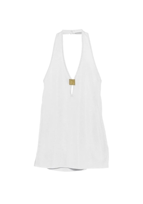 Celine Pre-Owned 2000s halterneck plaque-detail top - Blue