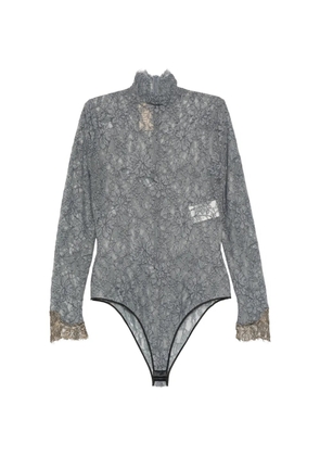 Valentino Garavani lace-detail long-sleeve bodysuit - Grey