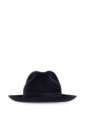 Giorgio Armani grosgrain-trim fedora hat - Blue
