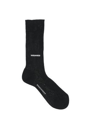 DSQUARED2 logo-print ribbed socks - Black