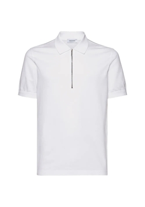 Ferragamo polo with zip collar - White