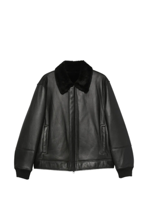 Yves Salomon fur-collar leather jacket - Black